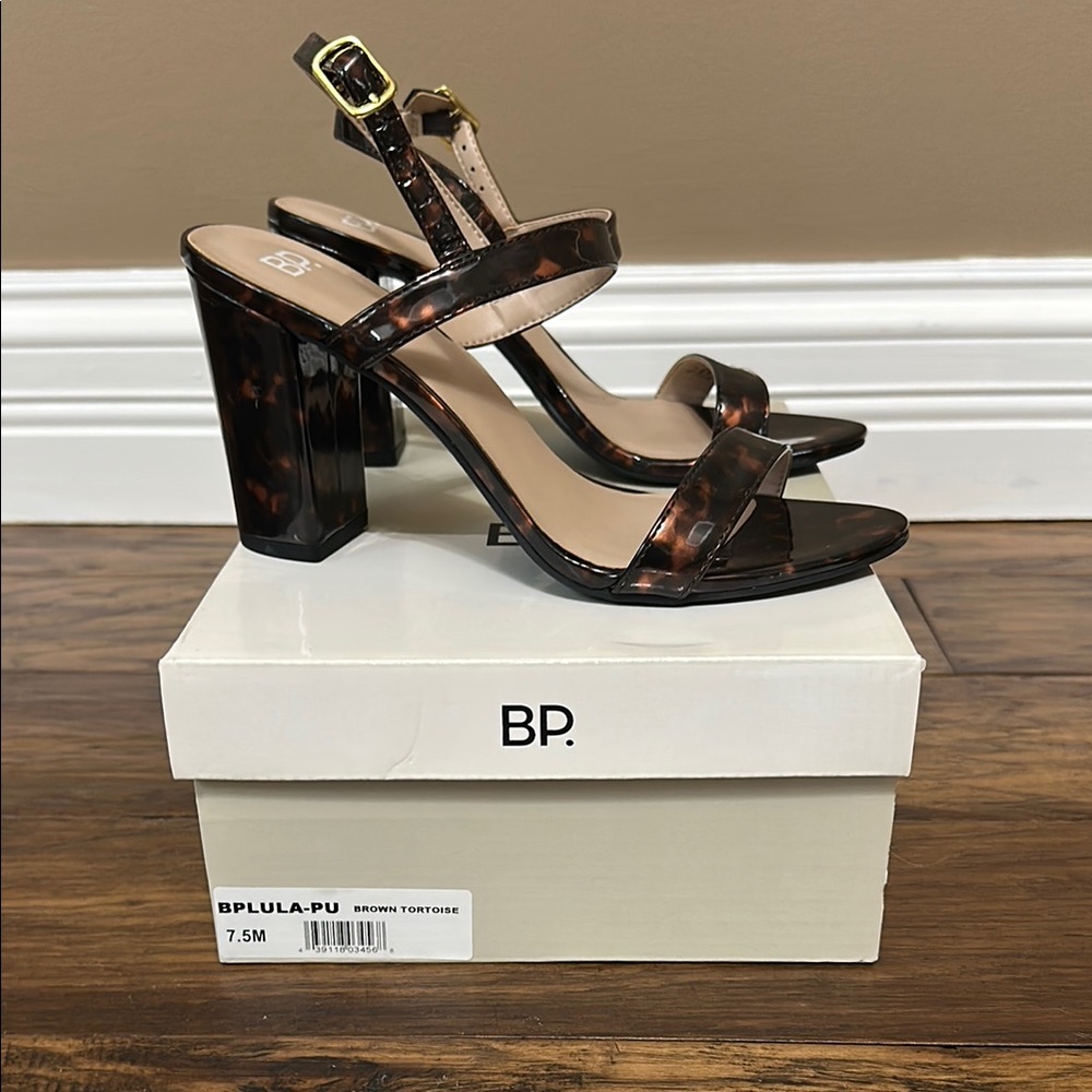 bp Brown Stiletto Heels Strappy Design